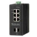 NT-4008 Series, 8-Port Gigabit Managed Industrial Ethernet Switch (6 10/100/1000BaseT RJ45 ports, 2 Dual Mode 100/1000Base SFP expansion slots), PNIO CC-B, MRM