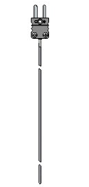 Watlow MI Sensor Style AC Style with Mini Connector,Alloy 600,18"Length