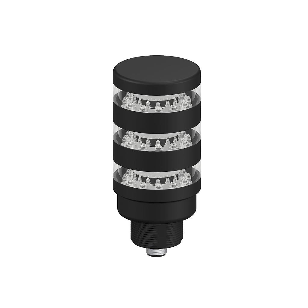 Banner TL50 Pro Tower Light with IO-Link, Beacon Black Housing: 3-Segment; Voltage: 18-30 V dc; Environmental Rating: IP67; Colors: Multicolor; 4-pin M12 Integral QD (TL50BL3KQ)