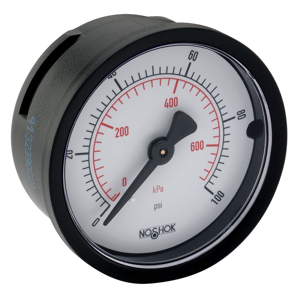 100 Series Pressure Gauge, 0 psi to 100 psi, Chrome Front Flange - ABS Case