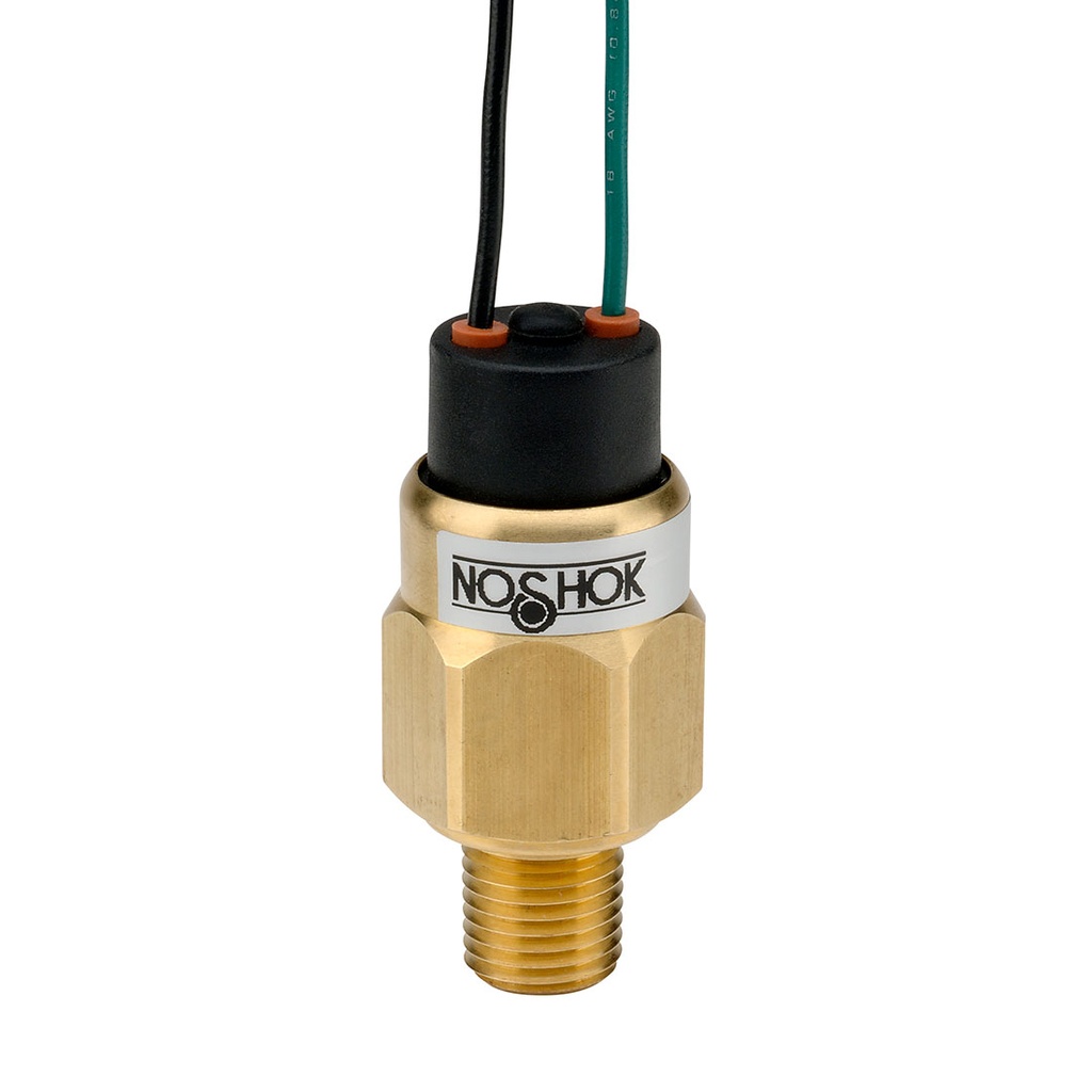 100 Series Mechanical Compact Low Pressure Switch, 15 to 100 psig, 1/8&quot; NPT-Male, SPST, N.O., Spade Terminals (1/4 x 1/32)