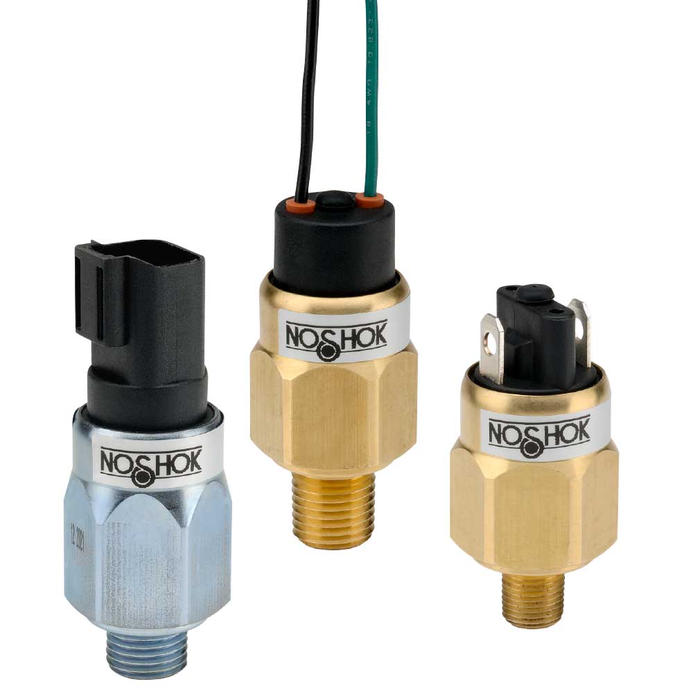 100 Series Mechanical Compact Vacuum Pressure Switch, -3 to -25 inHg, 1/8" NPT-Male, SPST, N.C., Deutsch 2-Pin Female Socket (DT06-2S)