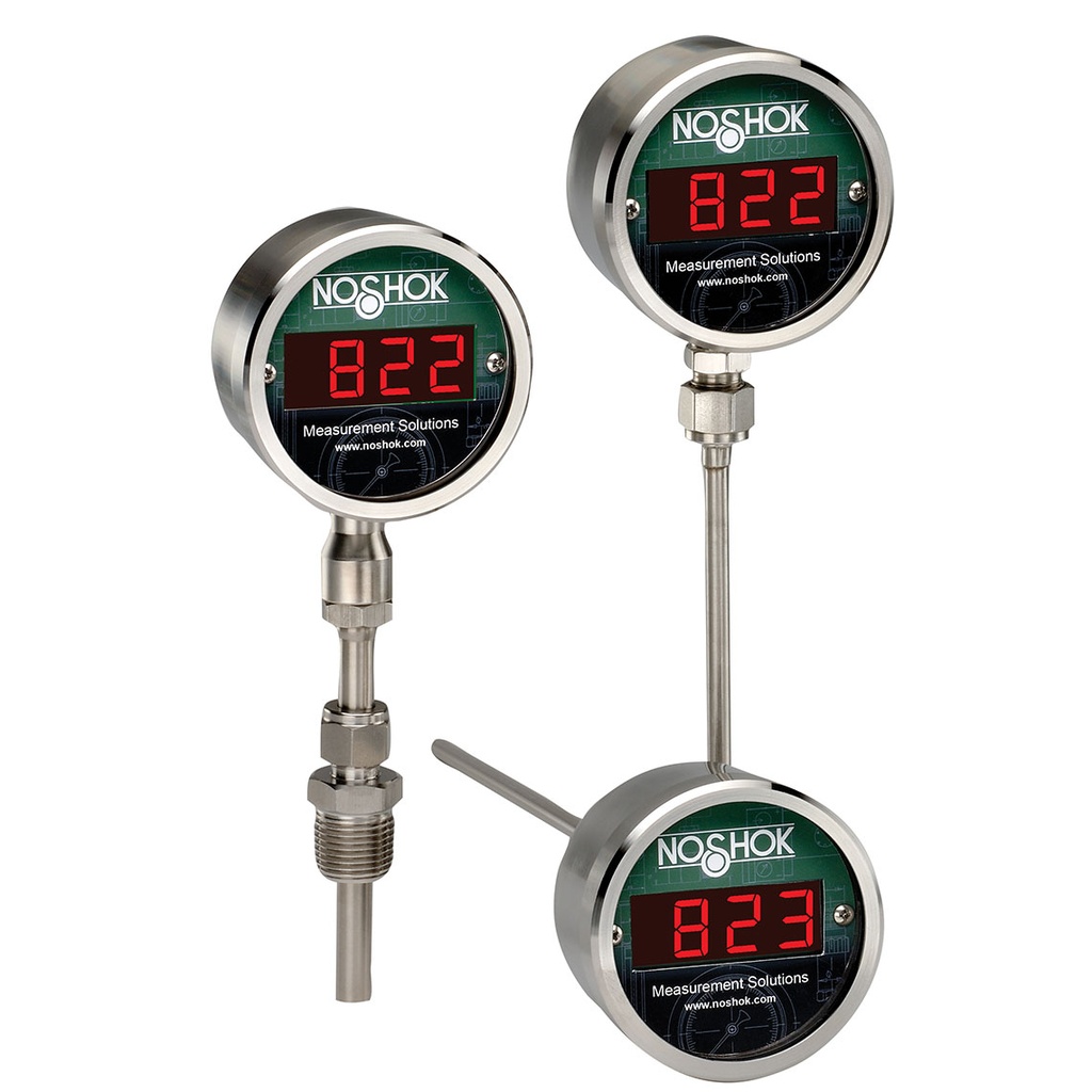 820 Series Digital Temperature Indicator, 32 to 300 °F, 1/2" NPT-Male, 8" Stem, 6 mm Stem Diam