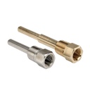 100 Series Straight Shank Thermowell, 1&quot; NPT/NPT-Flange, 316 SS to 1/2&quot; NPT-Male, 2.5&quot; Stem