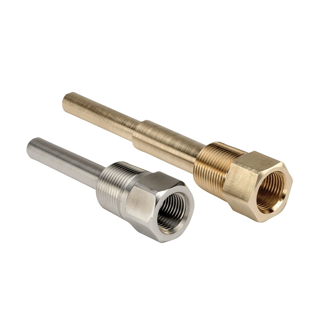 100 Series Stepped Shank Thermowell, 1&quot; NPT/NPT-Flange, 304 SS to 1/2&quot; NPT-Male, 6&quot; Stem