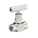100 Series Mini, Hard Seat Needle Valve, 9/16-18 Unified Fine UNF 2B, Female x Female, Extended, 316 SS, 0.172" Orifice