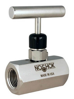 400 Series Standard, Hard Seat Needle Valve, 3/8" NPT, Female x Female, Steel, Silicone Free, 0.187" Orifice