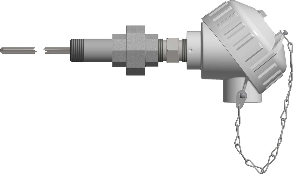 Pyromation Spring-Loaded RTD, Dual 3-Wire, 1/4" OD x 10" SS Sheath, PP Head