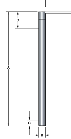Watlow 1/4" FIREROD Cartridge Heater, 5.05" Len., 240V, 350W, 304 SS Sheath, 12" High Temp Lead, Right Angle Leads