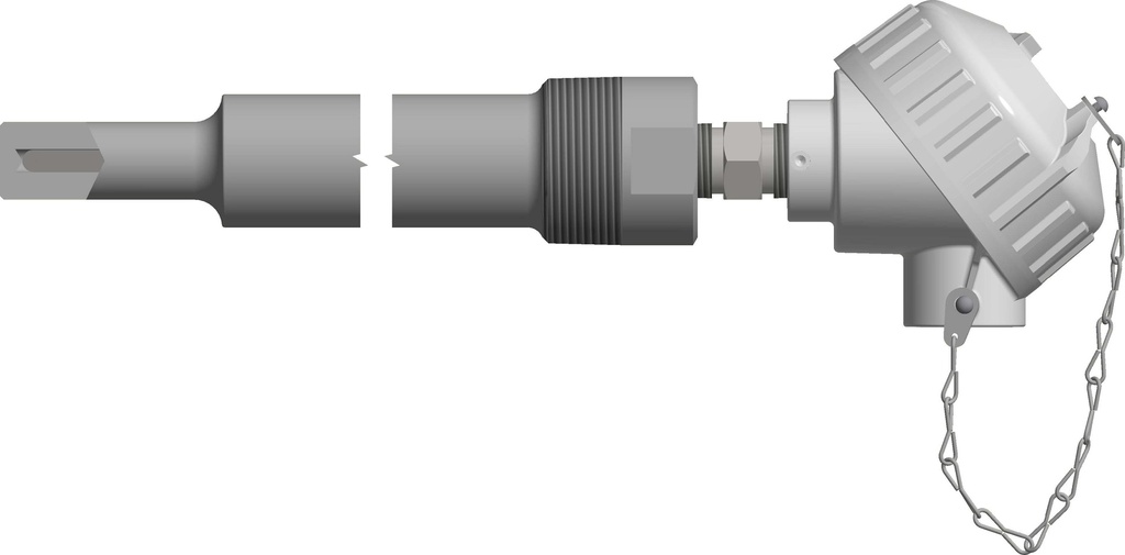 Pyromation Spring-Loaded RTD, Single 3-Wire, 1/4" OD x 14" Thermowell (SS, 3/4 NPT), PP Head