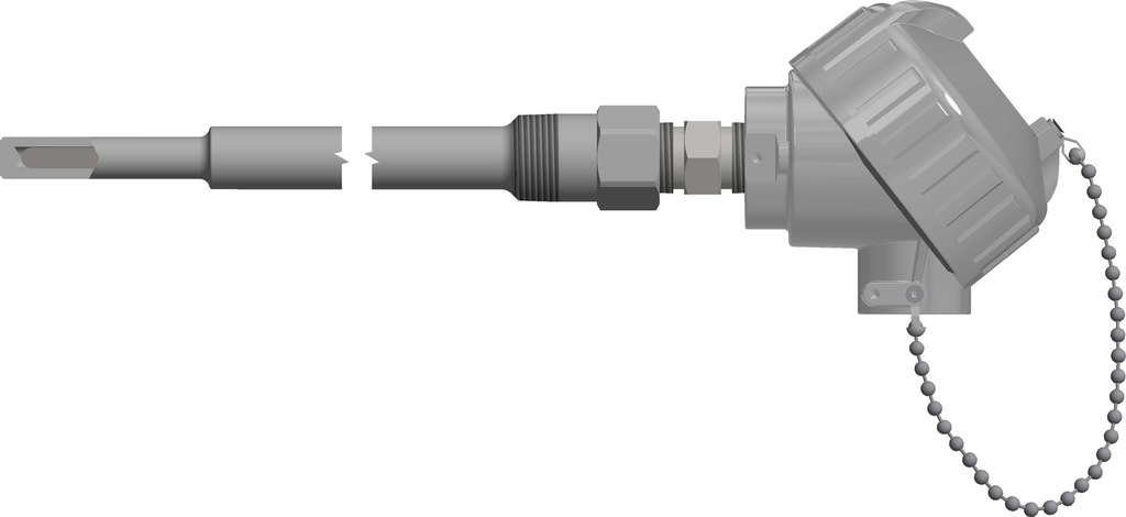 Pyromation Spring-Loaded RTD, Single 3-Wire, 1/4" OD x 14" Thermowell (SS, 3/4 NPT), Aluminum Head