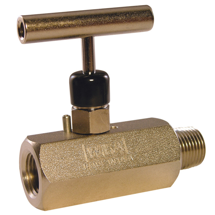 Wika 910.11 Series Needle Valve, STEEL HARD SEAT 1/2NPT F-F ANGLE