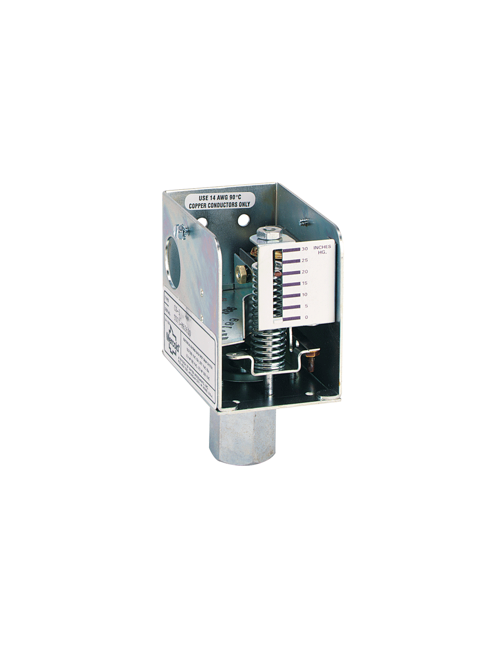 Series CS Low Cost Diaphragm Pressure Switch, Adj Range 1-30"VAC
