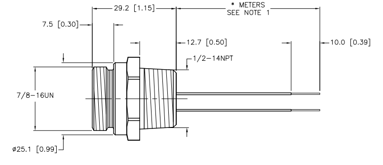 Turck Actuator and Sensor Receptacle, Front Mount (RXF 26-0.3M/NPT)