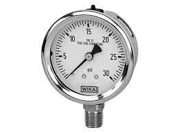 Wika 232.53, 4inch, Stainless Steel, Dry Gauge, 1/4"npt LM, 0-30inHG/Kpa