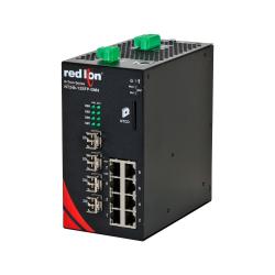 NT24K®-12FX4 MANAGED GIGABIT ETHERNET SWITCH, 12 PORTS (8 GIGABIT COPPER PORTS AND 4 100BASE-FX FIBER PORTS), DIN RAIL MOUNT, 10-49VDC POWER PORTS