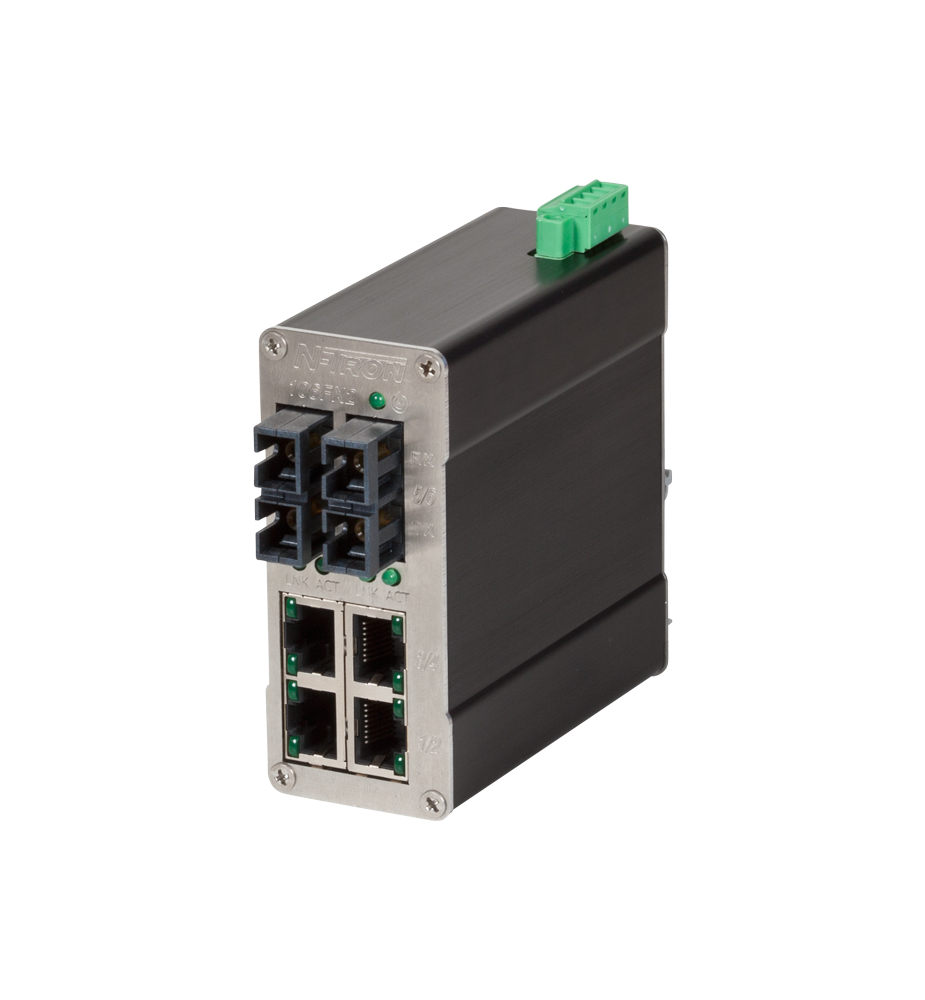 100 Series, 6-Port, N-Tron 106FX2 MDR Unmanaged Industrial Ethernet Switch, SC 40km