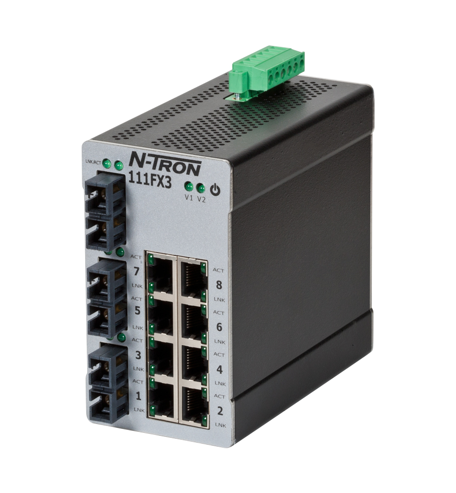 100 Series, 11-Port, N-Tron 111FX3Unmanaged Industrial Ethernet Switch, SC 15km
