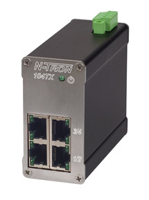100 Series, 4-Port, N-Tron 104TX MDR Unmanaged Industrial Ethernet Switch