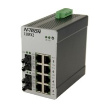 100 Series, 10-Port, N-Tron 110FX2 Unmanaged Industrial Ethernet Switch, ST15km