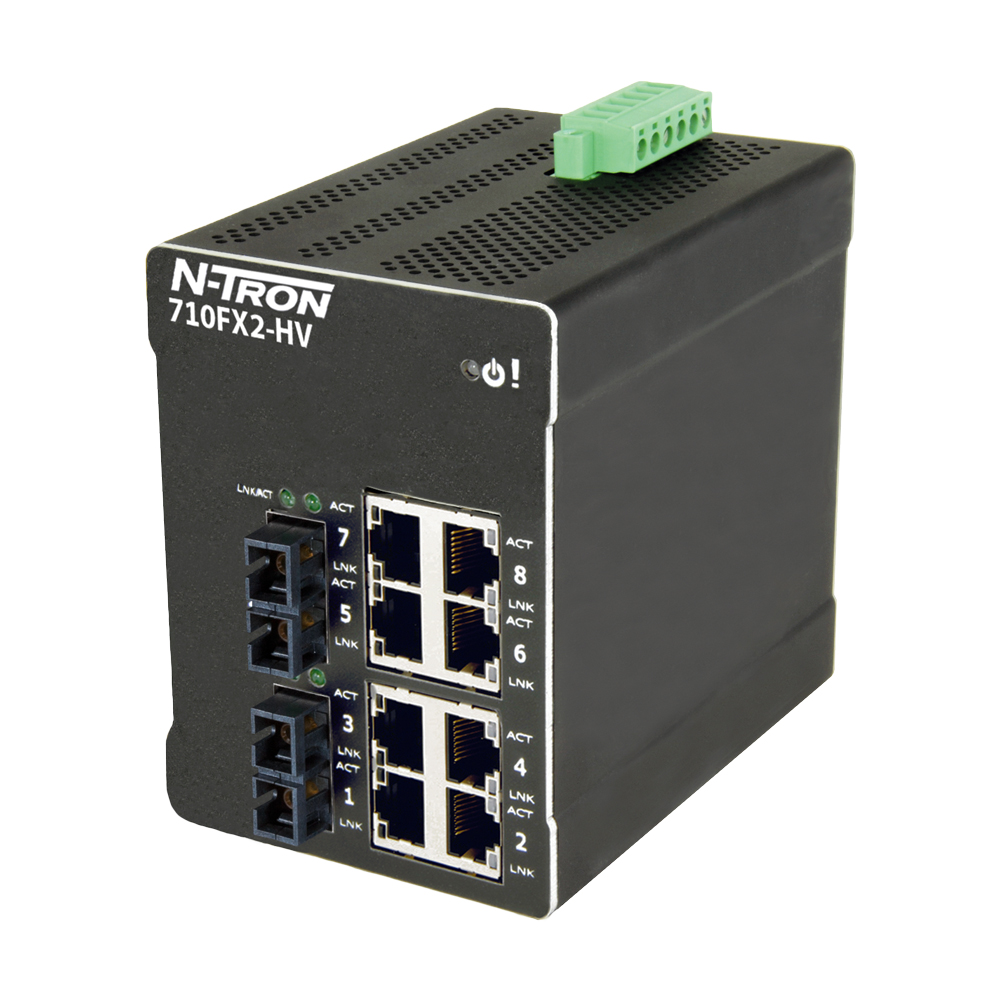 NT-700 Series, 10-Port, N-Tron 710FX2 HV Managed Industrial Ethernet Switch, SC 80km