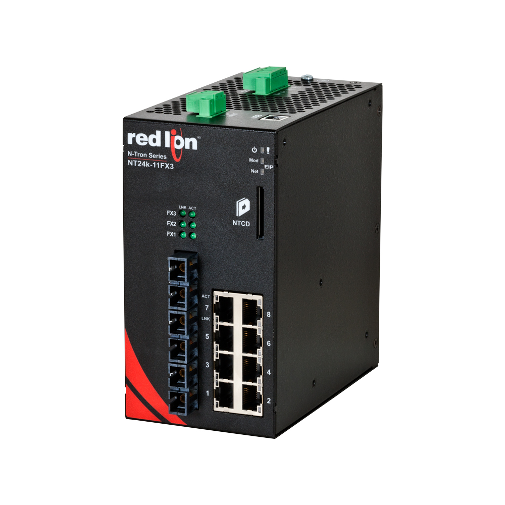 NT24k Series, 11-Port, N-Tron NT24k��-11FXE3 Managed Gigabit Ethernet Switch, SC 80km PTP Enabled