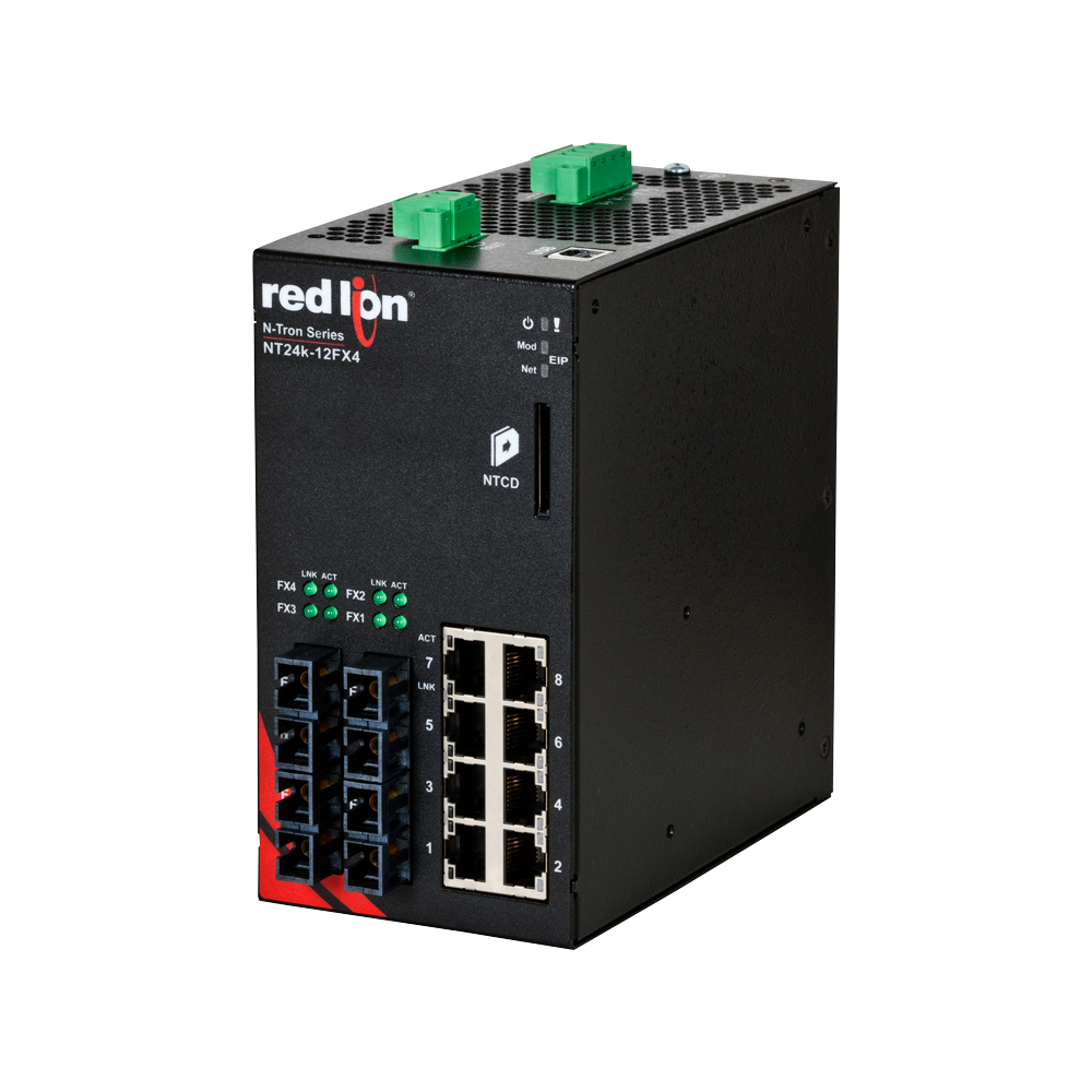 NT24k Series, 12-Port, N-Tron NT24k��-12FXE4 Managed Gigabit Ethernet Switch, SC 80km PTP Enabled