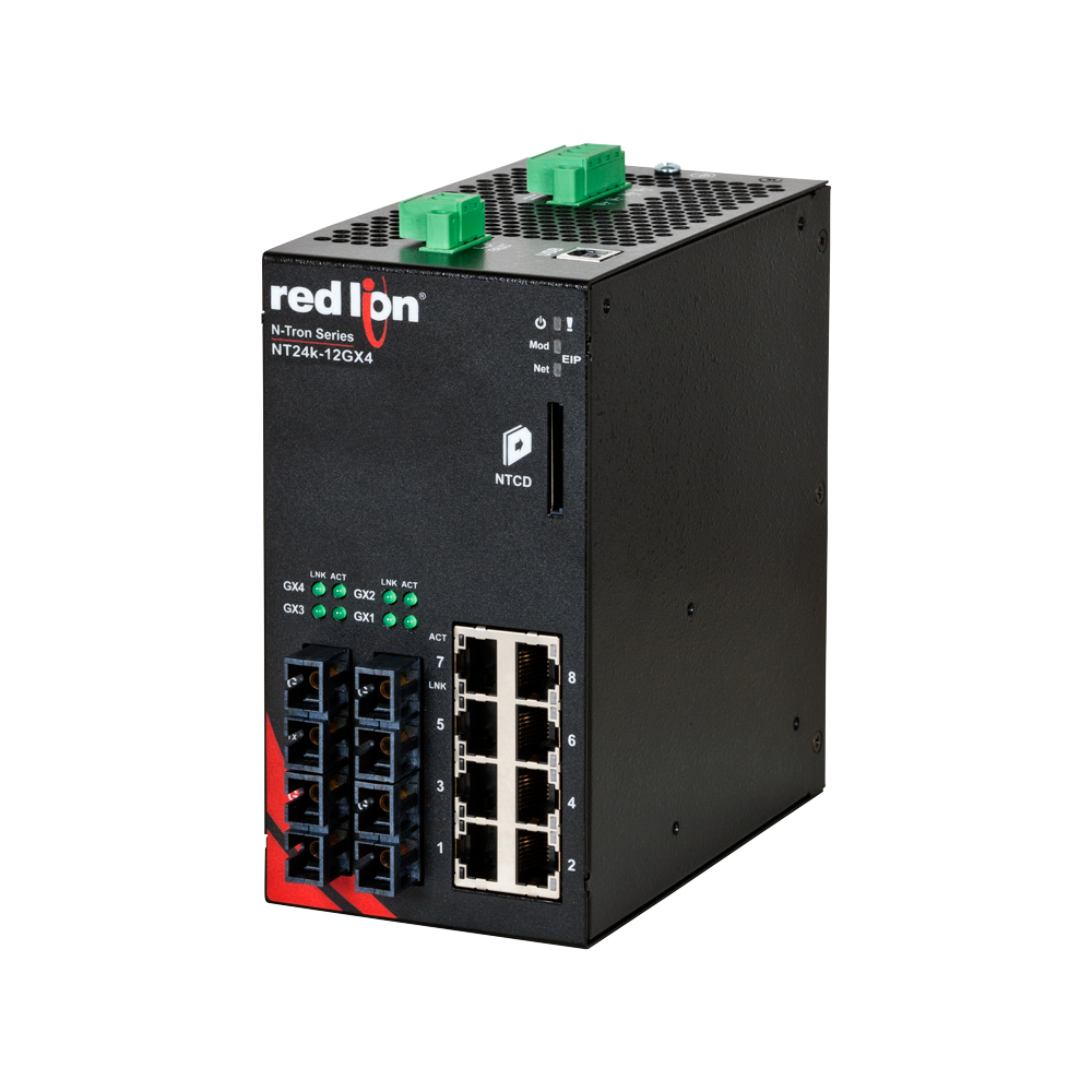 NT24k Series, 12-Port, N-Tron NT24k��-12GXE4 Managed Gigabit Ethernet Switch, SC 40km PTP Enabled
