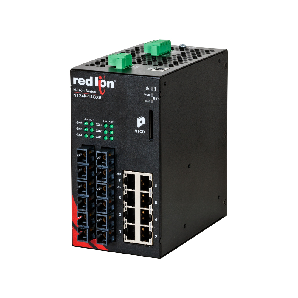 NT24k Series, 14-Port, N-Tron NT24k��-14GXE6 Managed Gigabit Ethernet Switch, SC 80km PTP Enabled