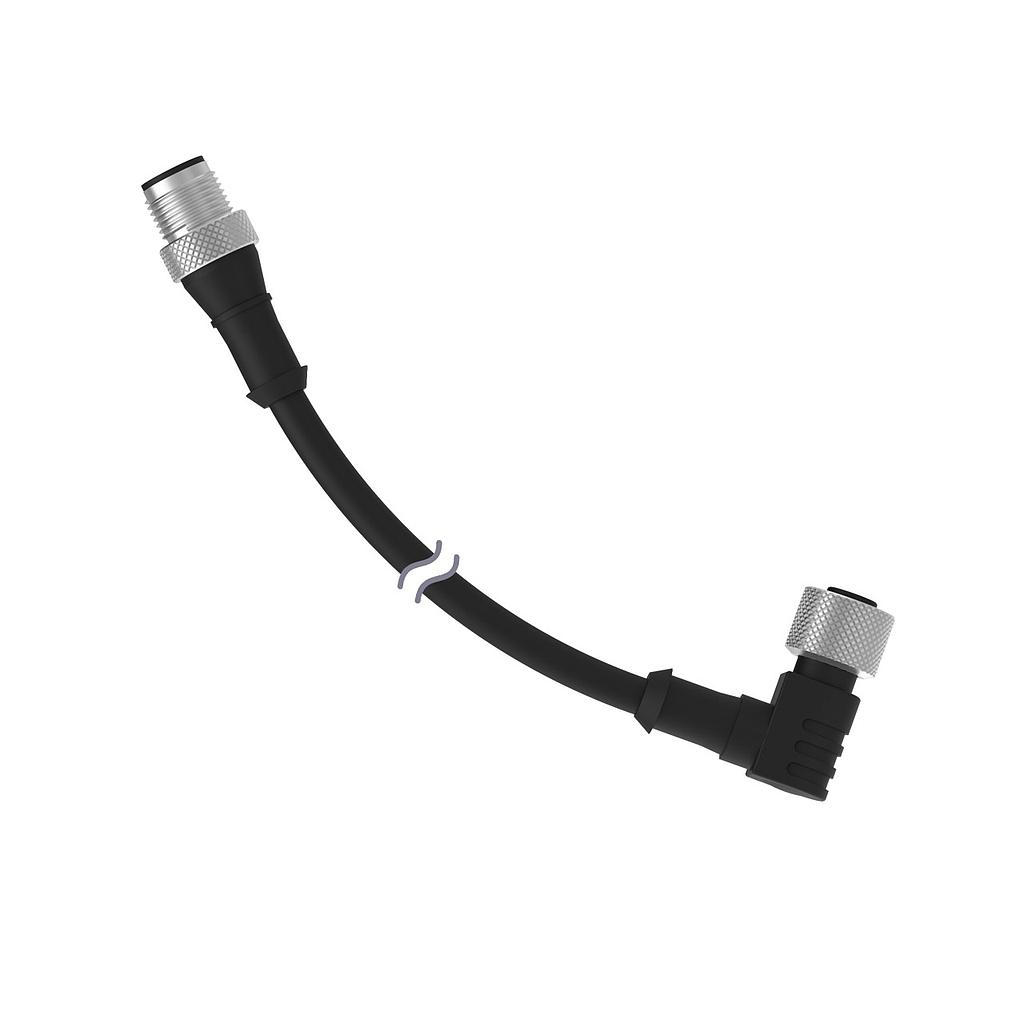 Cordset A-Code M12 to A-Code M12 Double Ended (MQDEC-409SR-PUR)
