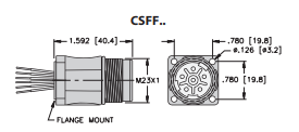 Turck Power Receptacle, Flange Mount (CSFF 822-8-0.5)