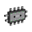 Banner DXMR110 8-port IO-Link Master/Controller; Power: 18-30 V dc; Female M12 (D-Code Ethernet); IP65, IP67; Ethernet IP, Modbus TCP, and Profinet (DXMR110-8K)