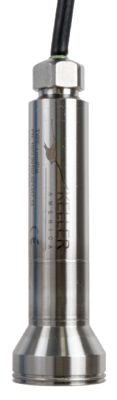 Keller LevelRat Non-Fouling Submersible Transducer, 0-7 Ft H2O Range, 50 Ft Cable, 4-20mA Output, 1% Accuracy
