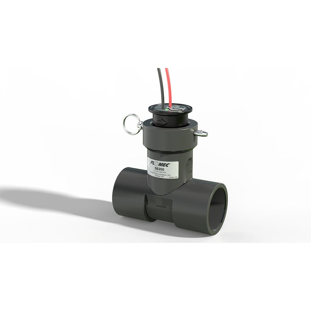 Flomec QS200 Series Insertion Ultrasonic Flowmeter, 4" PVC Tee Schedule 80, Pulse output