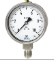 Wika 232.50 Series Dry Industrial Pressure Gauge, 6" Dial, 0 to 20 bar, 1/2 NPT SS Lower Mount, Panel Mount w/SS U-Clamp
