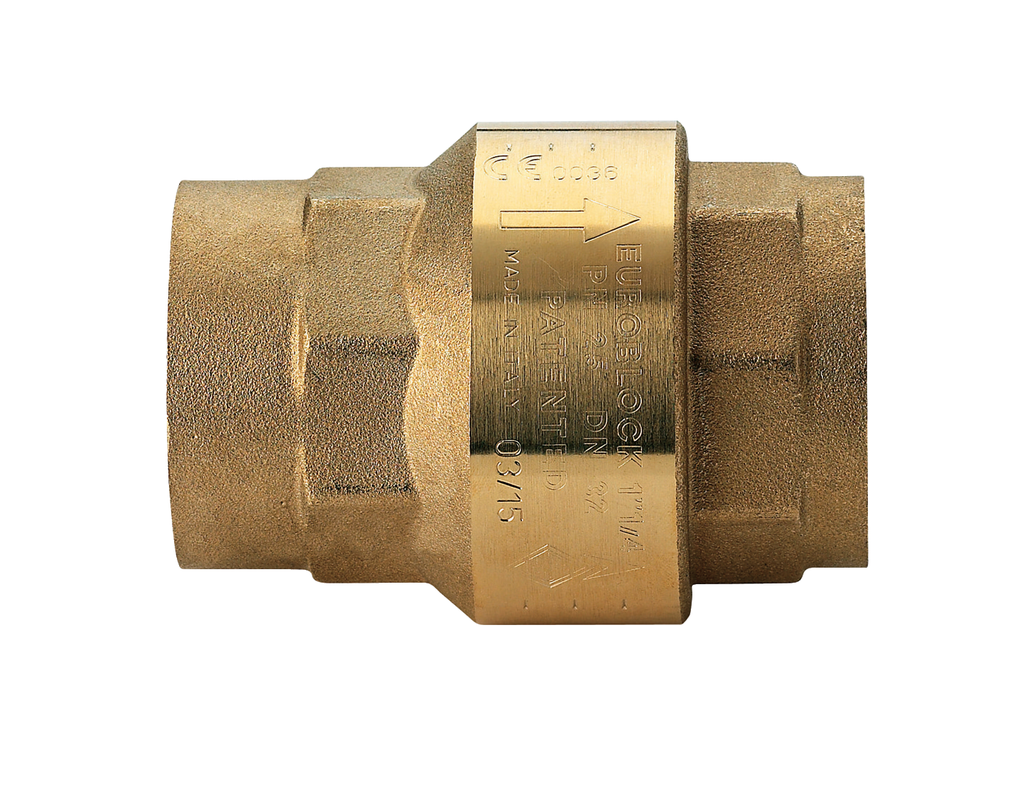 100012LF Lead Free Series, High Flow Rate Spring Loaded Brass Check Valve FNPT Threaded w/ NBR Seat