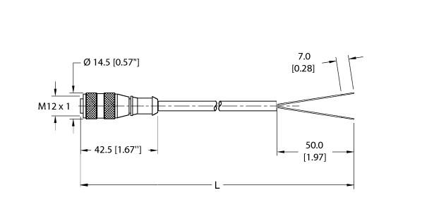 Turck Actuator and Sensor Cordset, Connection Cable (RK 4.22T-18)