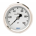 Wika 232.50 Series Dry Industrial Pressure Gauge, 4" Dial, 0 to 10 psi (ftH2O), 1/2 NPT SS Lower Back Mount, Panel Mount w/SS U-Clamp