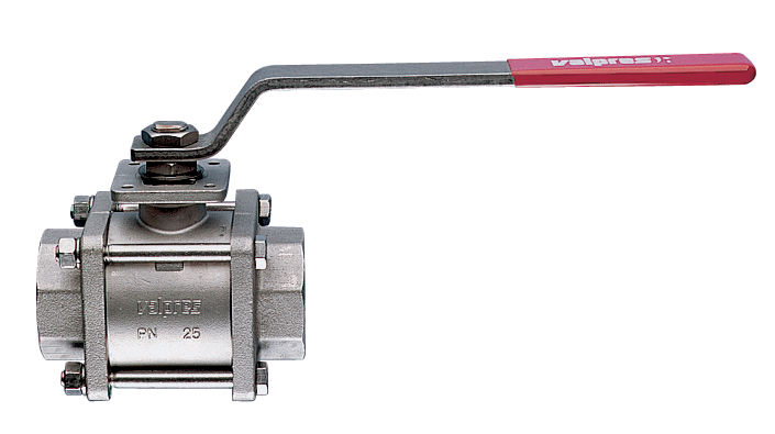 710190-V36-V6-V9 Radiamont V-Ball Series 3 pc. Stainless Steel FNPT 30-60° V-Ball Valve