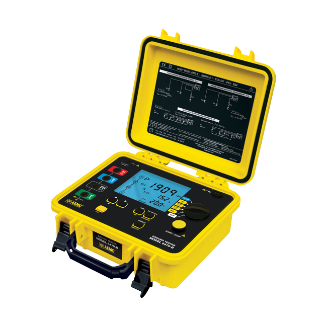 AEMC Ground Resistance Tester Model 6471 (Digital, 3-Point, 4-Point, Clamp-on (SR182 probes not included), DataView® Software)