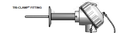 Pyromation CIP Sanitary Reduced-Tip RTD, Dual 3-Wire, 3" Immersion, 1/2" > 1/4" OD Tip, PP Head, 3" OD SS Tri-Clamp