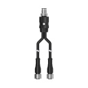 Banner Splitter Cable; 5-pin M12 Male Trunk; Two 5-pin M12 Female Branches; Black (CSRB-M1250M125.47M125.73)