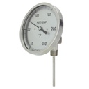 Reotemp Bimetal Dial Thermometer, 5" Dial, Adj. Angle/Reset, 12" Stem, 3/4" NPT Adaptor, -40/160°F, Hi-Vis Dial