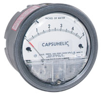 Dwyer Capsuhelic Gage, 4" Dial, 1/4" NPT , 0-4" H2O