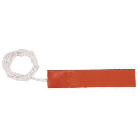 Flexible Heater, 6" x 30", 120VAC, 900 Watts, 72" SJO Leads, T207E Thermostat Set To 60F, Enclosure plate