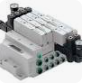 AVENTICS 1/8" NPT, Single Solenoid Pilot, (Spring Return) w/flush Non-Locking Override, 2 Postion, 4 way, Plug-In DC w/Light, 24VDC