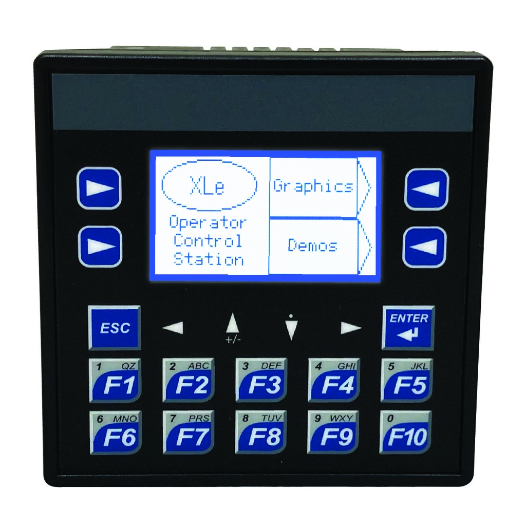 XLE Controller 2.2", 12 DC In, 12 DC Out, 6 Analog In (mA/V/Tc/mV/RTD), 4 Analog Out, With Display Heater, Screw type IO terminals