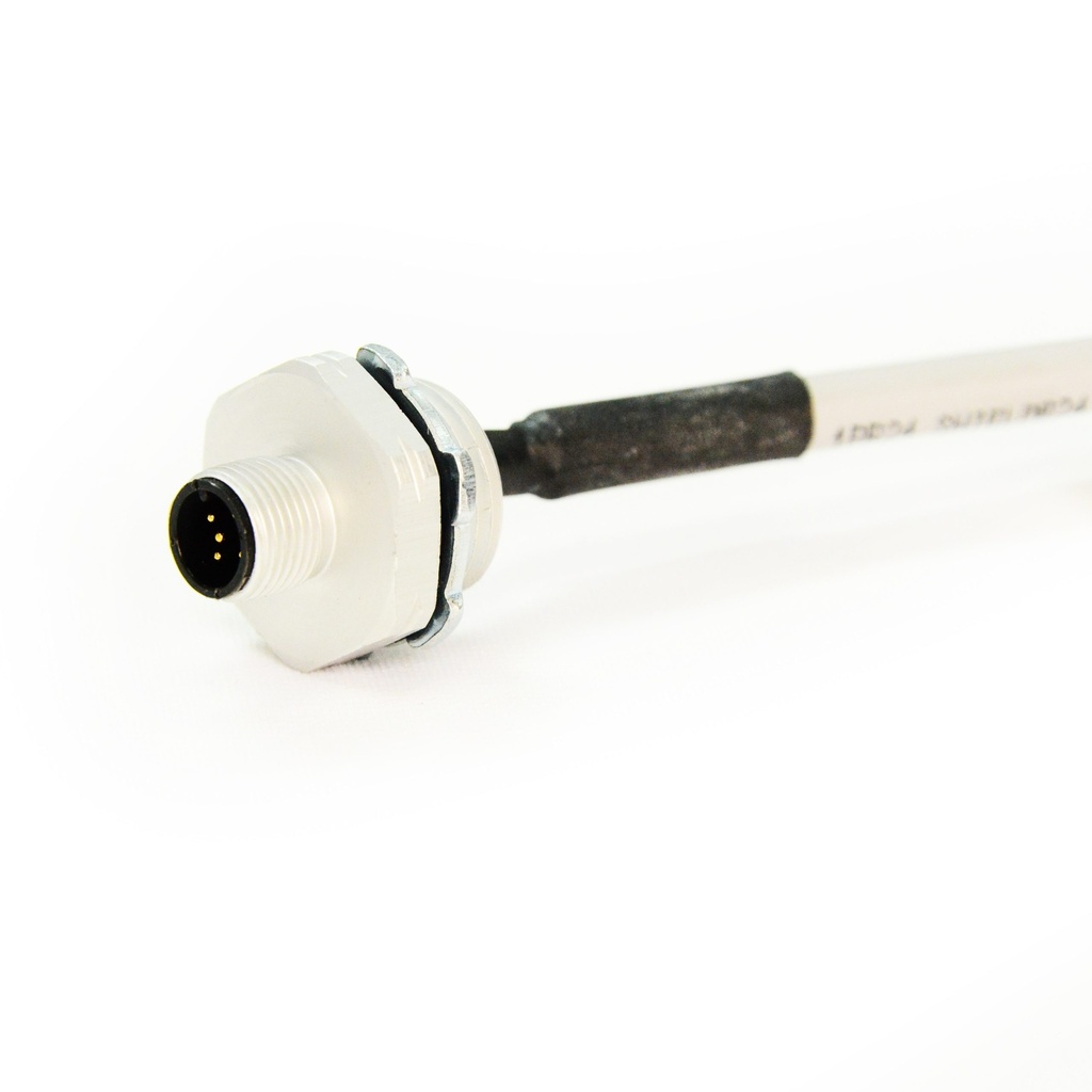 End of Life - Receptacle - m12x5 A-coded Male (IP67) to shielded cable (IP20), 1m