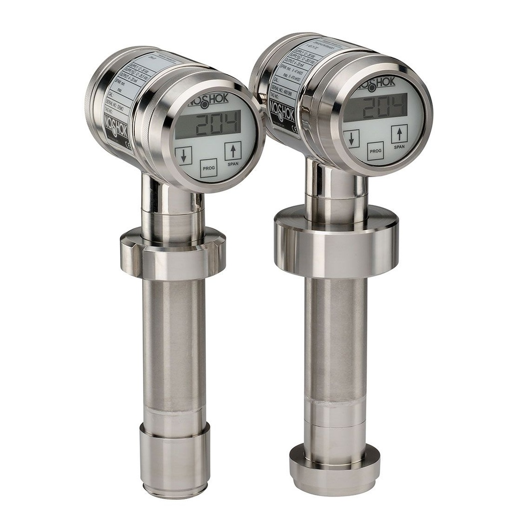 20 Series Sanitary Transmitter, Anderson Negele Type SL Long - 6", Range Adjustable from 0 – 6 psig to 0 – 58 psig, 0.1% of adjusted span, 4-20 mA/2-wire, M12 x 1 (4 pin)