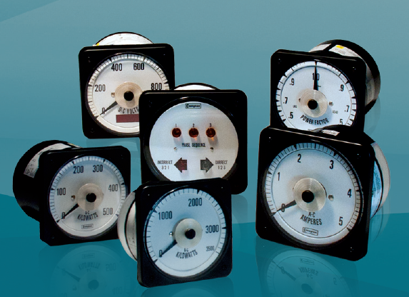 CROMPTON Model 007 - 4.5 INCH SWITCHBOARD DIGITAL/ANALOG DC AMMETER SPEC. ANSI C39.1 ES. 0/50 MILLIVOLTS DC. SCALED. 0/600 AMPS DC. AUXILIARY. 100-250V AC/DC